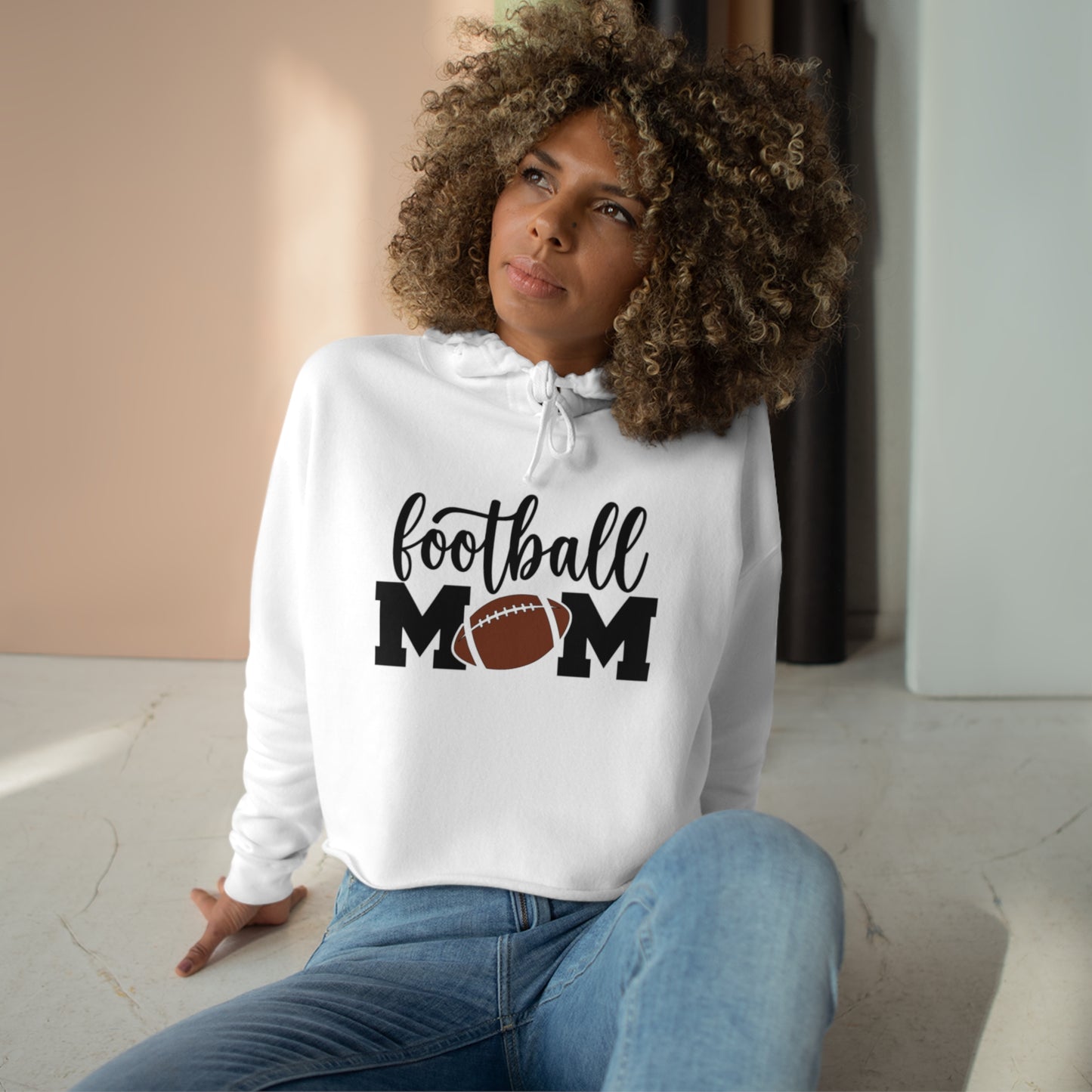 Crop Football Mom Hoodie